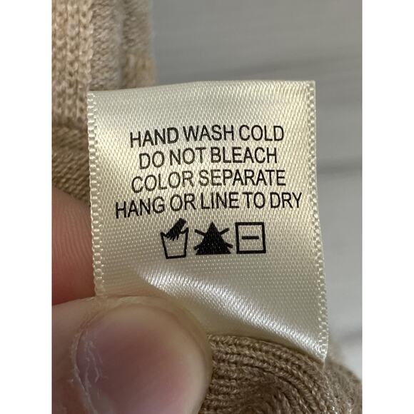 Atelier By Kirious Shirt Womens Small Beige Checkered Textured Knit Crop Top Tee - Picture 8 of 9